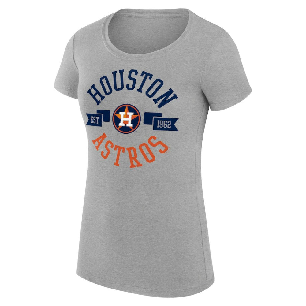 Houston Astros G-III 4Her by Carl Banks Women's Super-Slim Fit Lightweight City Graphic T-Shirt Heather Gray