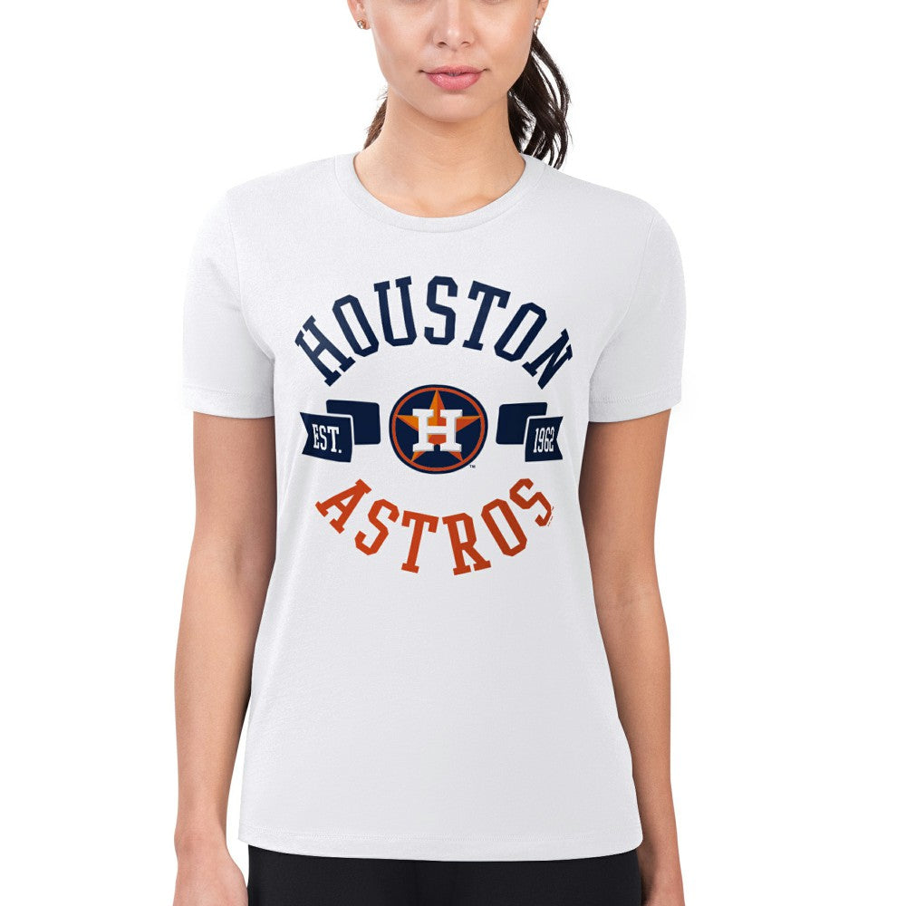 Houston Astros G-III 4Her by Carl Banks Women's Super-Slim Fit Lightweight City Graphic T-Shirt White