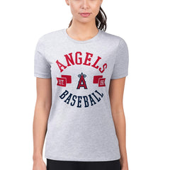 Los Angeles Angels G-III 4Her by Carl Banks Women's Super-Slim Fit Lightweight City Graphic T-Shirt Heather Gray