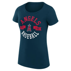 Los Angeles Angels G-III 4Her by Carl Banks Women's Super-Slim Fit Lightweight City Graphic T-Shirt Navy