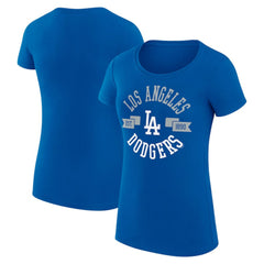 Los Angeles Dodgers G-III 4Her by Carl Banks Women's Super-Slim Fit Lightweight City Graphic T-Shirt Royal