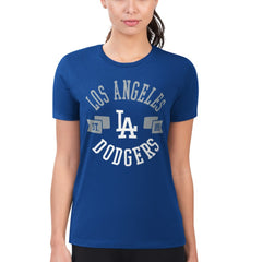 Los Angeles Dodgers G-III 4Her by Carl Banks Women's Super-Slim Fit Lightweight City Graphic T-Shirt Royal