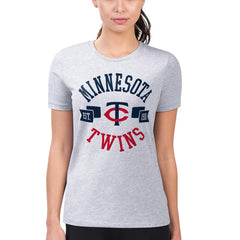 Minnesota Twins G-III 4Her by Carl Banks Women's Super-Slim Fit Lightweight City Graphic T-Shirt Heather Gray