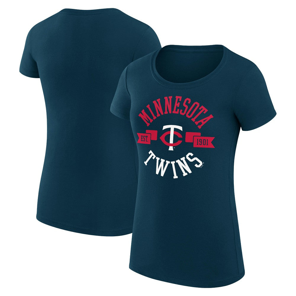 Minnesota Twins G-III 4Her by Carl Banks Women's Super-Slim Fit Lightweight City Graphic T-Shirt Navy