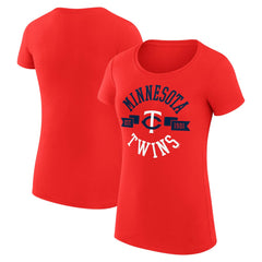 Minnesota Twins G-III 4Her by Carl Banks Women's Super-Slim Fit Lightweight City Graphic T-Shirt Red