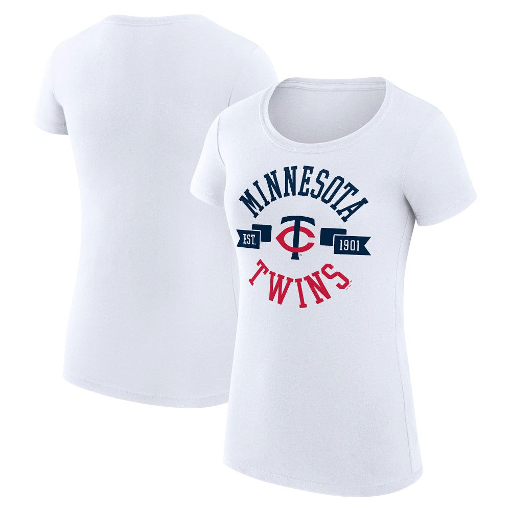 Minnesota Twins G-III 4Her by Carl Banks Women's Super-Slim Fit Lightweight City Graphic T-Shirt White