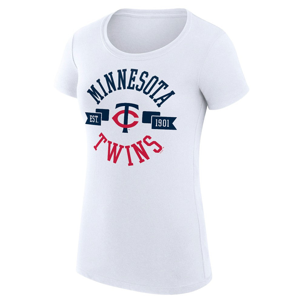 Minnesota Twins G-III 4Her by Carl Banks Women's Super-Slim Fit Lightweight City Graphic T-Shirt White