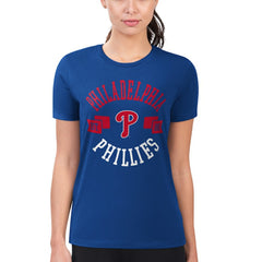 Philadelphia Phillies G-III 4Her by Carl Banks Women's Super-Slim Fit Lightweight City Graphic T-Shirt Royal