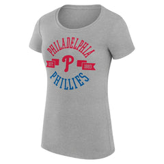 Philadelphia Phillies G-III 4Her by Carl Banks Women's Super-Slim Fit Lightweight City Graphic T-Shirt Heather Gray