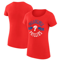 Philadelphia Phillies G-III 4Her by Carl Banks Women's Super-Slim Fit Lightweight City Graphic T-Shirt Red