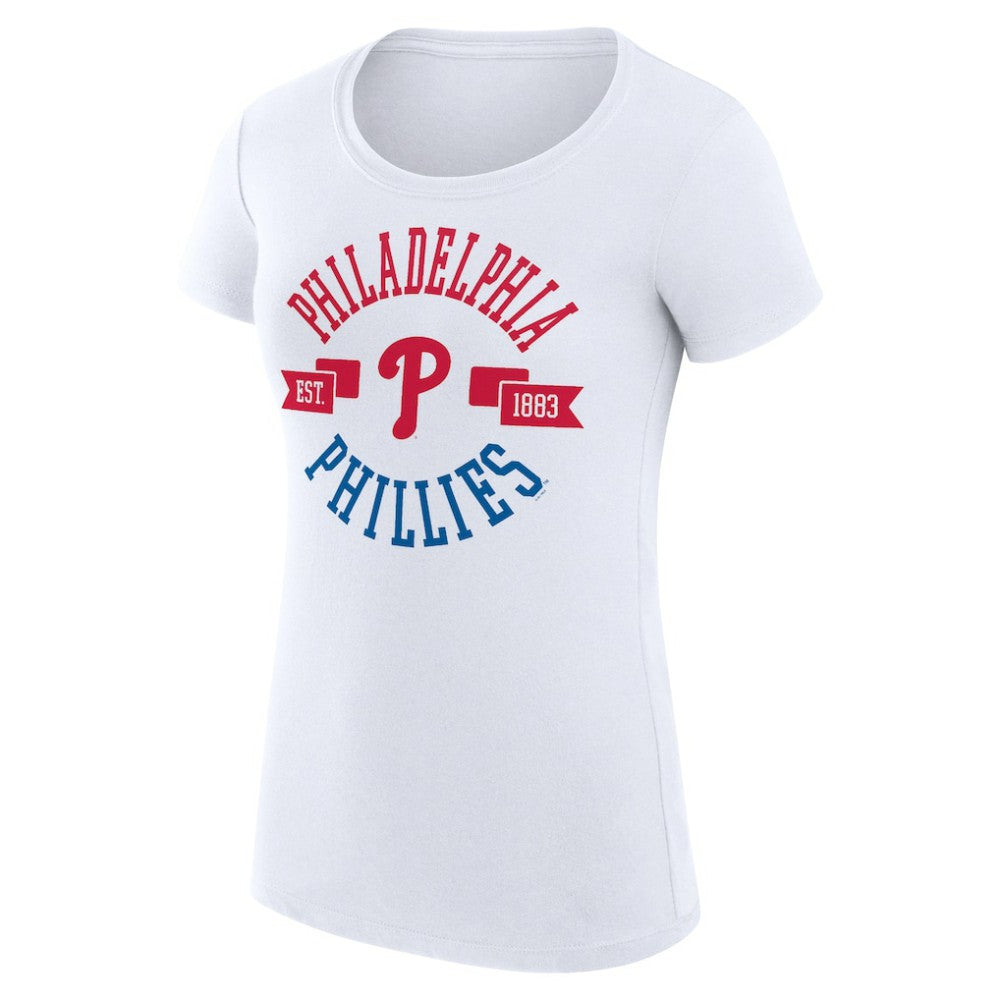 Philadelphia Phillies G-III 4Her by Carl Banks Women's Super-Slim Fit Lightweight City Graphic T-Shirt White