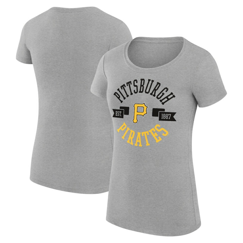 Pittsburgh Pirates G-III 4Her by Carl Banks Women's Super-Slim Fit Lightweight City Graphic T-Shirt Heather Gray