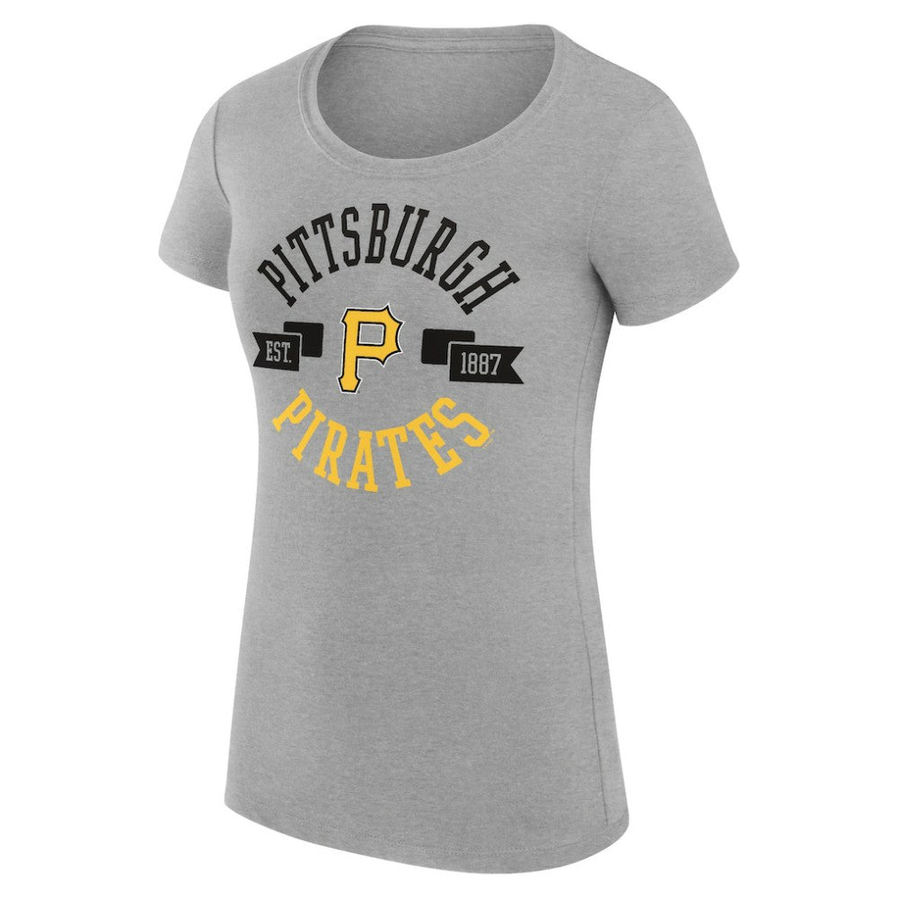 Pittsburgh Pirates G-III 4Her by Carl Banks Women's Super-Slim Fit Lightweight City Graphic T-Shirt Heather Gray