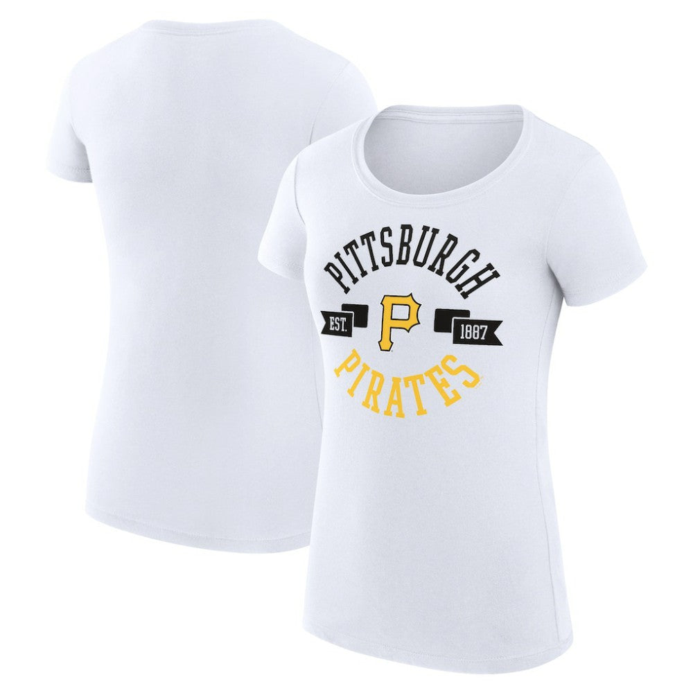 Pittsburgh Pirates G-III 4Her by Carl Banks Women's Super-Slim Fit Lightweight City Graphic T-Shirt White