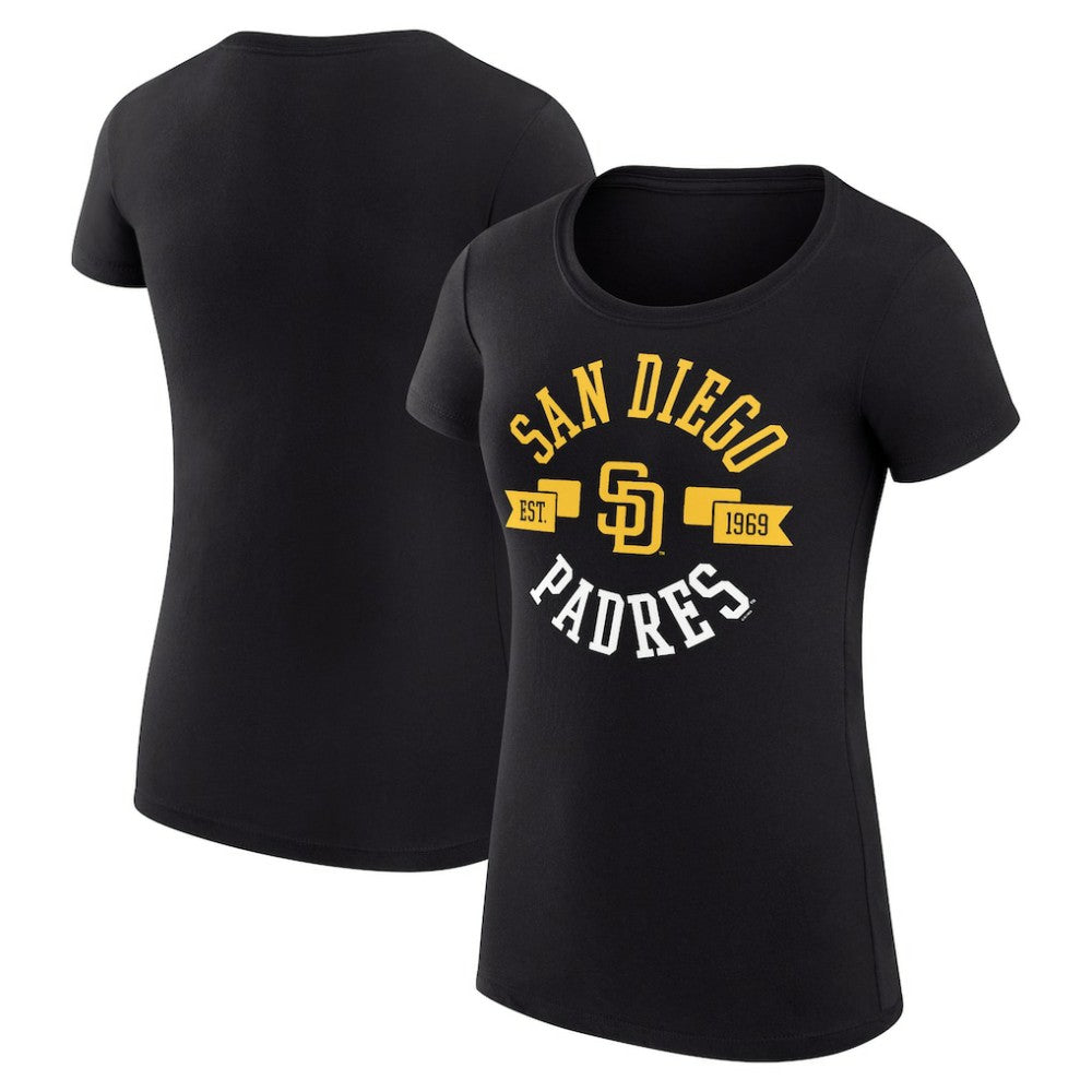 San Diego Padres G-III 4Her by Carl Banks Women's Super-Slim Fit Lightweight City Graphic T-Shirt Black