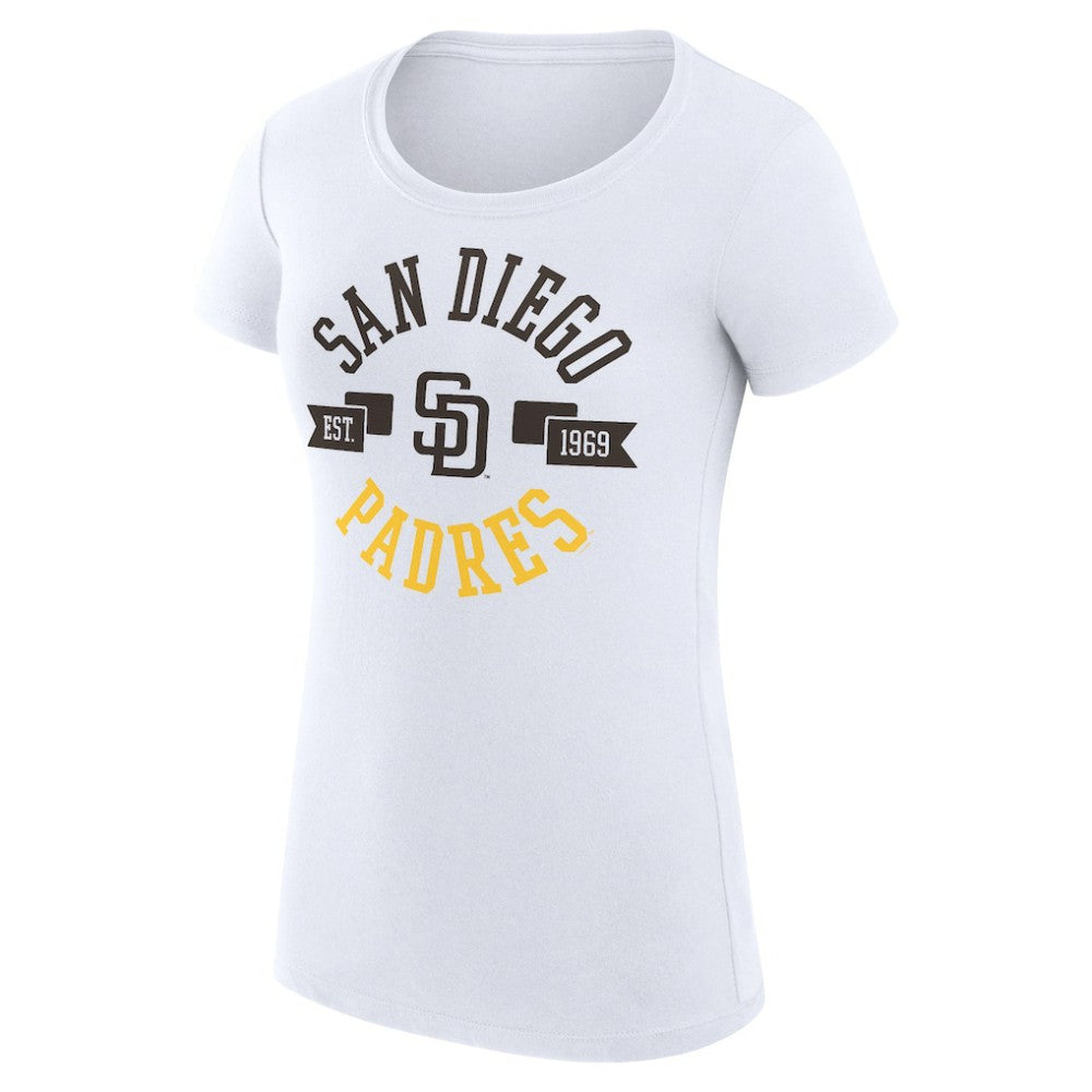 San Diego Padres G-III 4Her by Carl Banks Women's Super-Slim Fit Lightweight City Graphic T-Shirt White