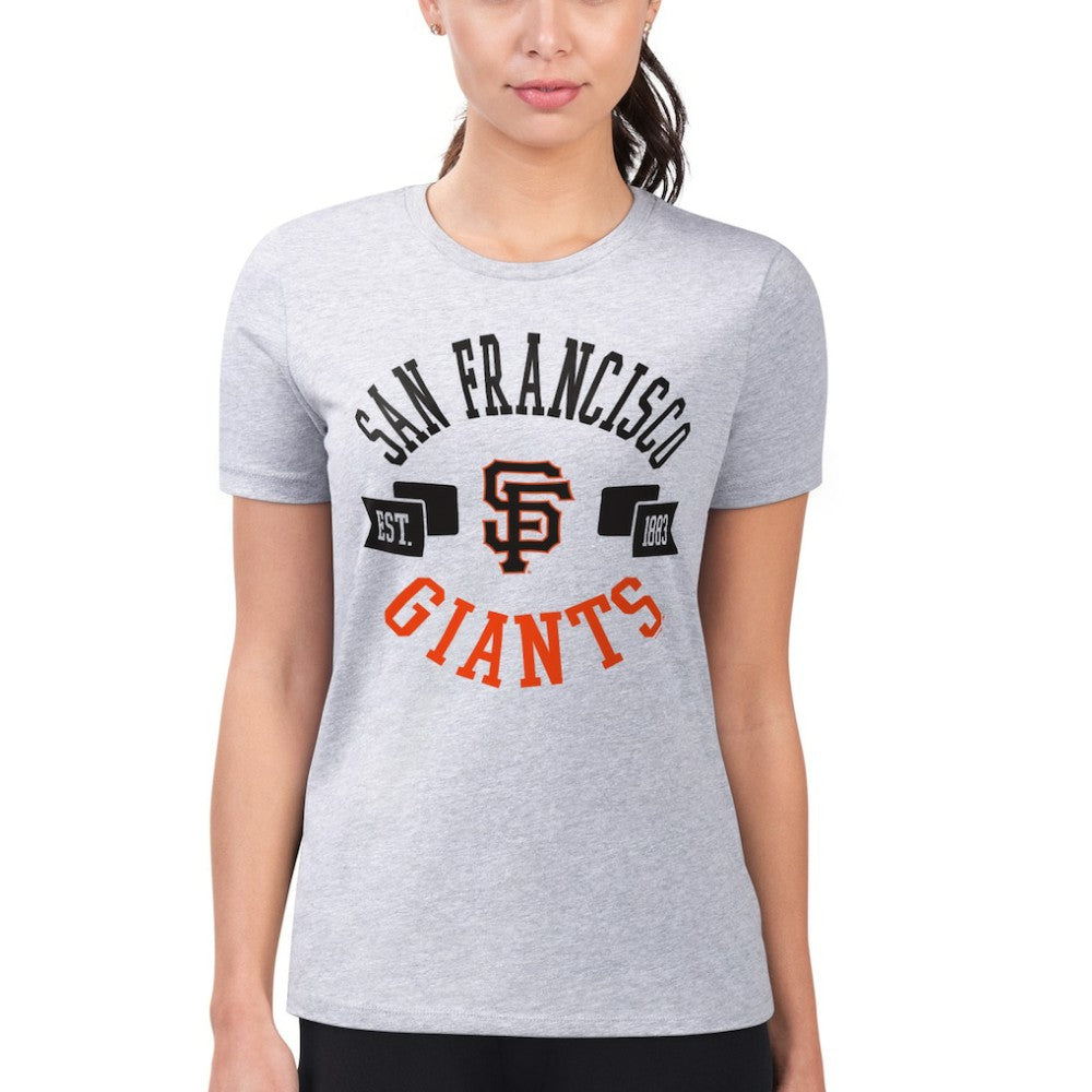 San Francisco Giants G-III 4Her by Carl Banks Women's Super-Slim Fit Lightweight City Graphic T-Shirt Heather Gray