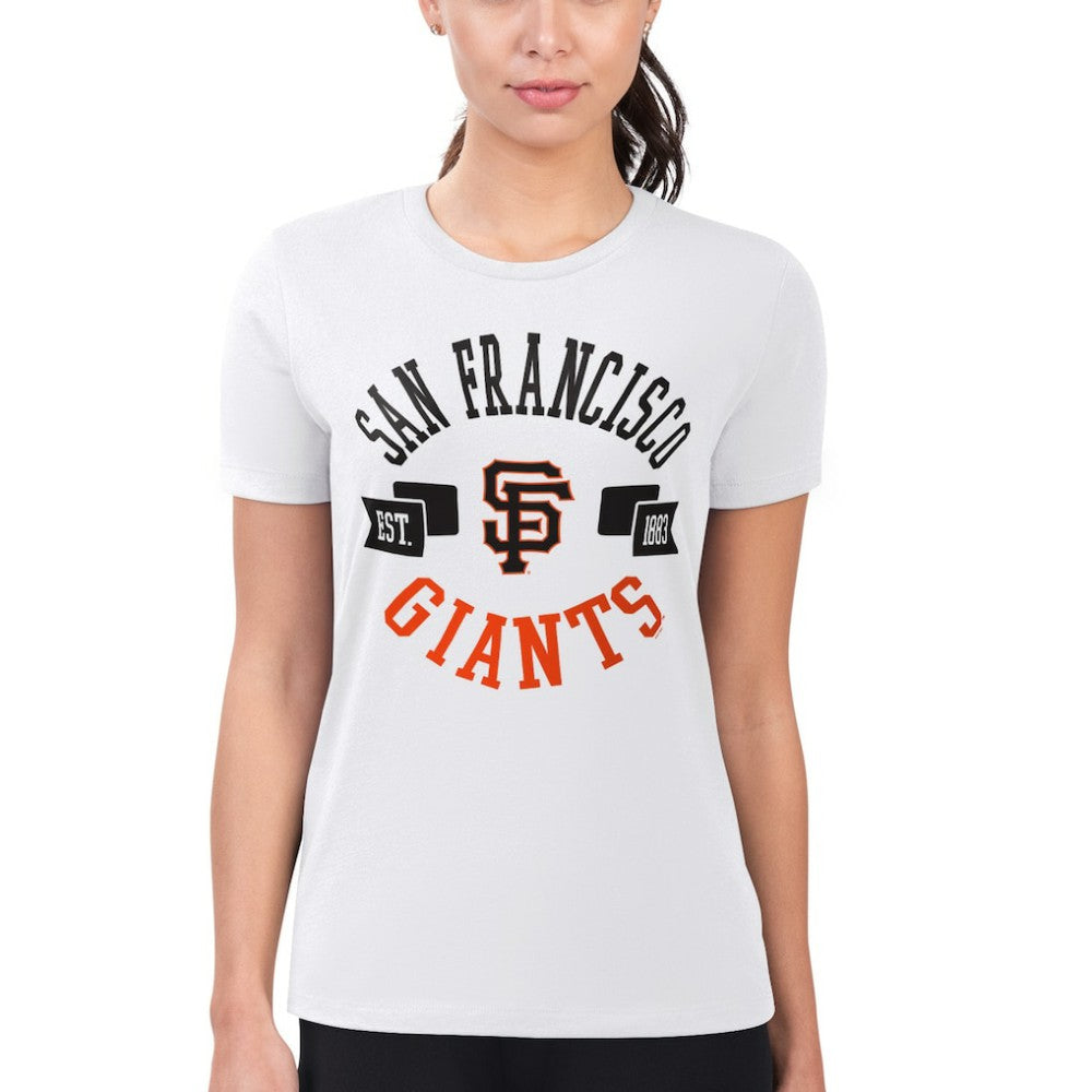 San Francisco Giants G-III 4Her by Carl Banks Women's Super-Slim Fit Lightweight City Graphic T-Shirt White