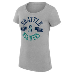 Seattle Mariners G-III 4Her by Carl Banks Women's Super-Slim Fit Lightweight City Graphic T-Shirt Heather Gray
