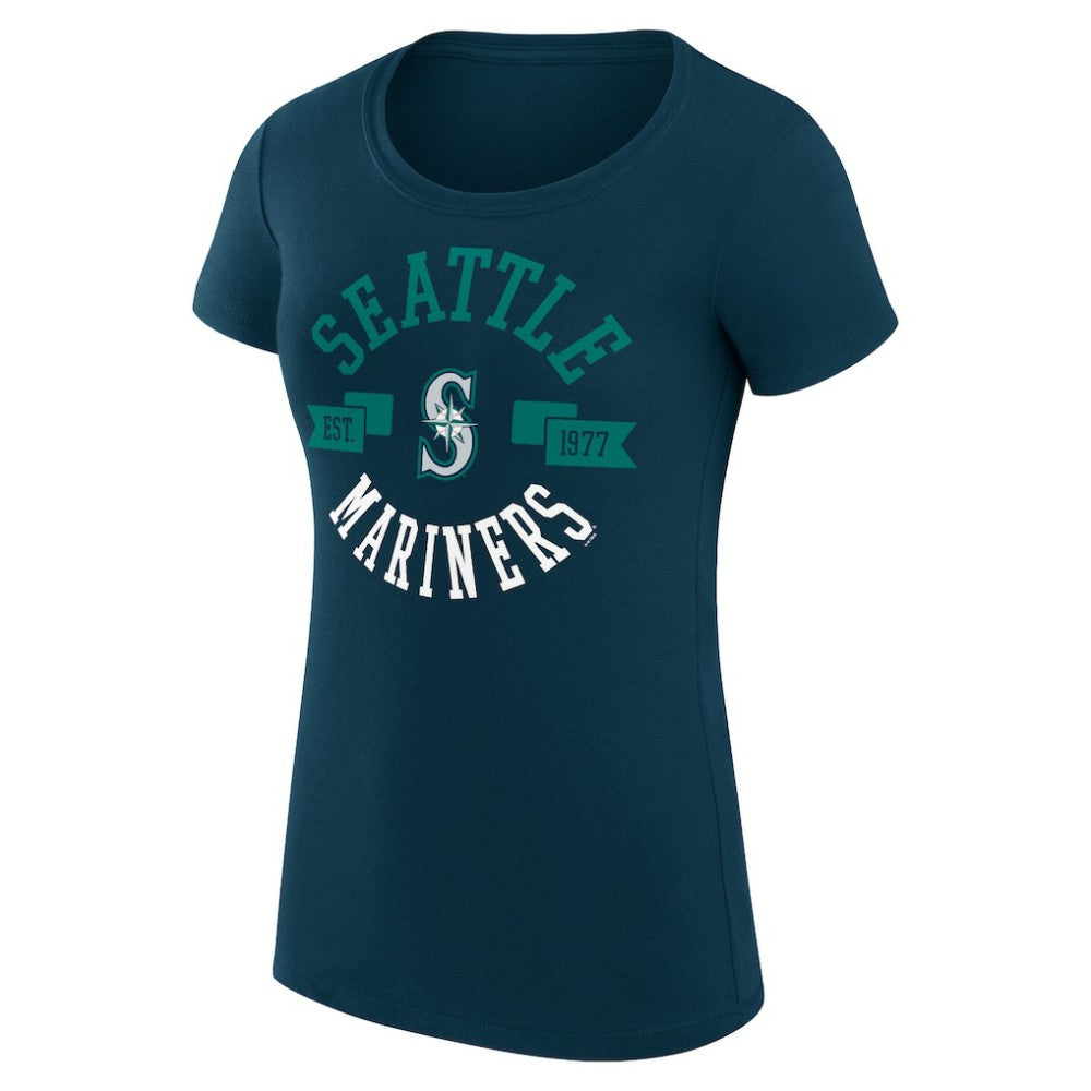 Seattle Mariners G-III 4Her by Carl Banks Women's Super-Slim Fit Lightweight City Graphic T-Shirt Navy