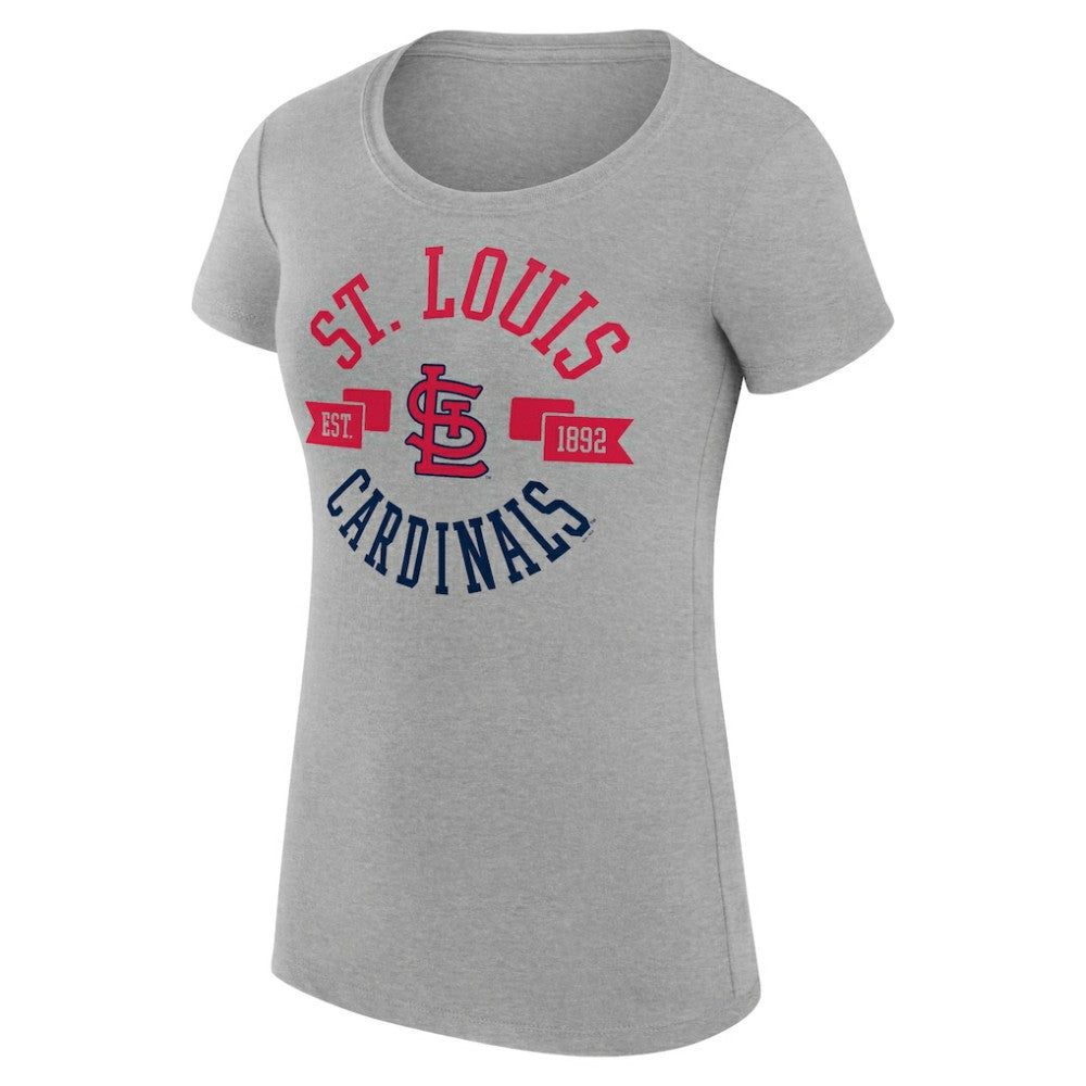 St. Louis Cardinals G-III 4Her by Carl Banks Women's Super-Slim Fit Lightweight City Graphic T-Shirt Heather Gray