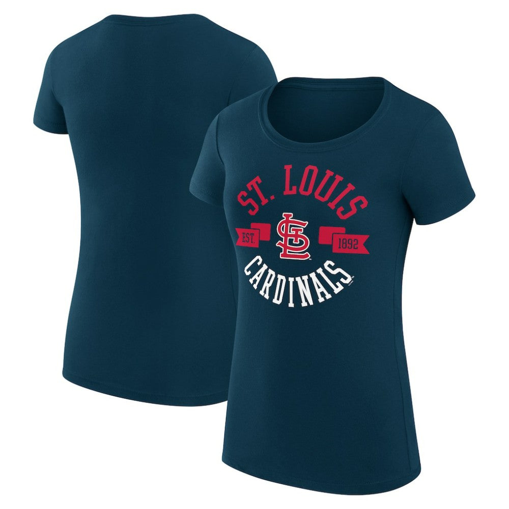 St. Louis Cardinals G-III 4Her by Carl Banks Women's Super-Slim Fit Lightweight City Graphic T-Shirt Navy