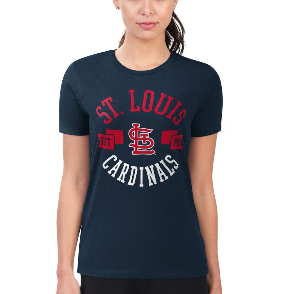 St. Louis Cardinals G-III 4Her by Carl Banks Women's Super-Slim Fit Lightweight City Graphic T-Shirt Navy