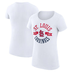 St. Louis Cardinals G-III 4Her by Carl Banks Women's Super-Slim Fit Lightweight City Graphic T-Shirt White