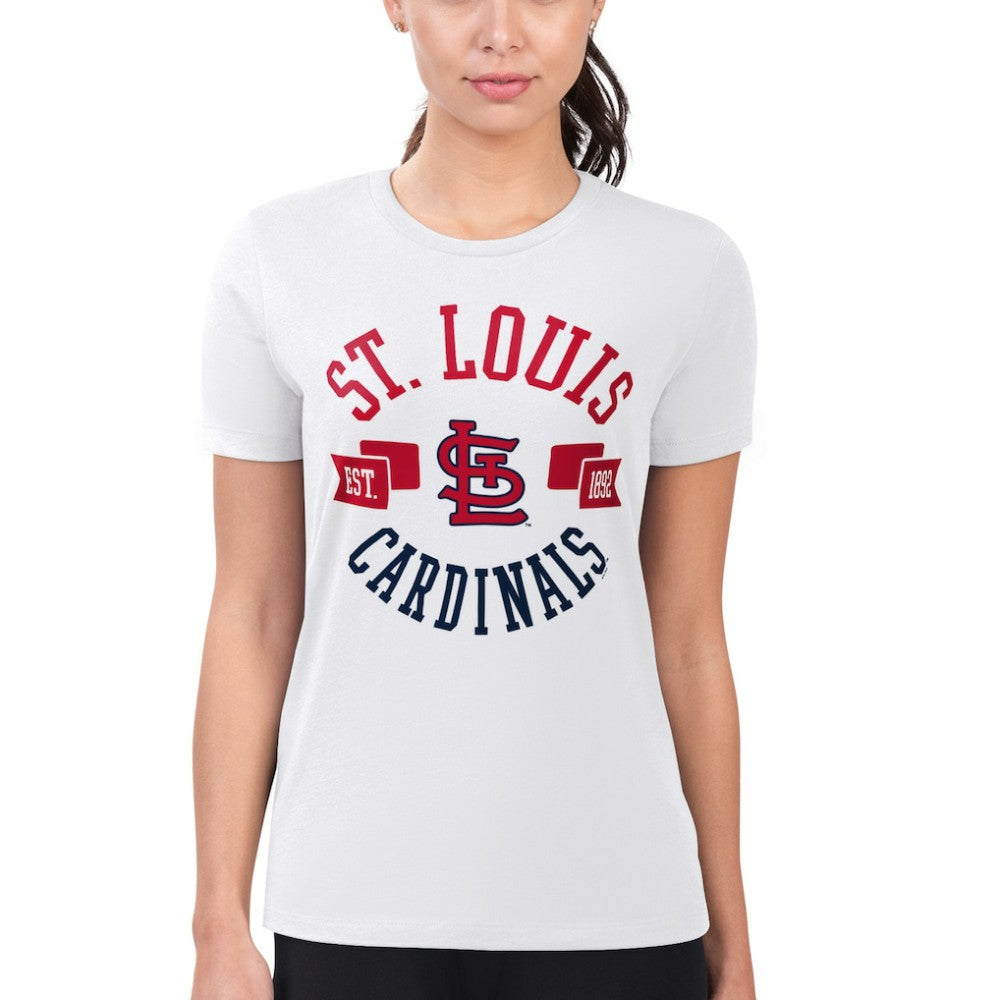 St. Louis Cardinals G-III 4Her by Carl Banks Women's Super-Slim Fit Lightweight City Graphic T-Shirt White