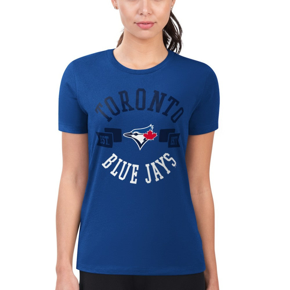 Toronto Blue Jays G-III 4Her by Carl Banks Women's Super-Slim Fit Lightweight City Graphic T-Shirt Royal