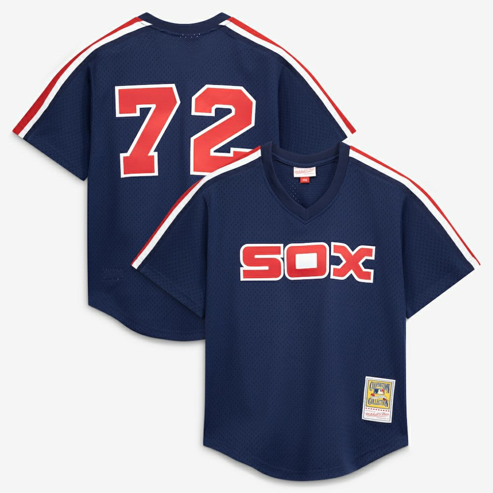 Carlton Fisk Chicago White Sox Authentic Batting Practice Jersey Navy | Mitchell & Ness