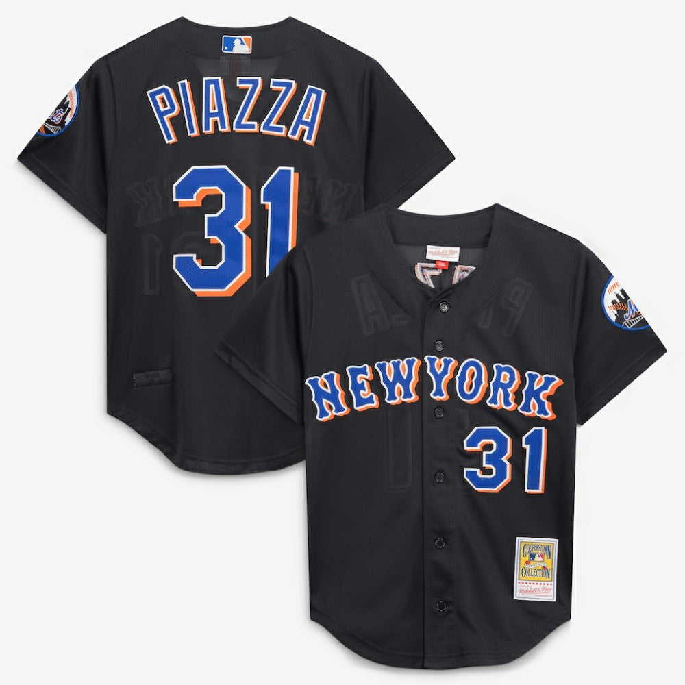 Mike Piazza New York Mets Cooperstown Collection 2000 Batting Practice Jersey Black | Mitchell & Ness