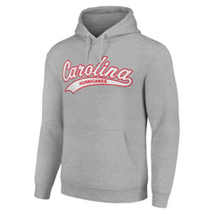 Carolina Hurricanes Starter Tailsweep Fleece Tri-Blend Pullover Hoodie Heather Gray
