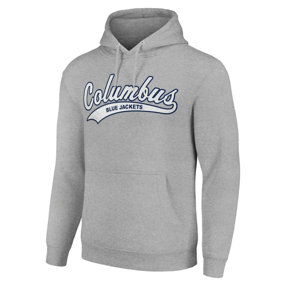 Columbus Blue Jackets Starter Tailsweep Fleece Tri-Blend Pullover Hoodie Heather Gray