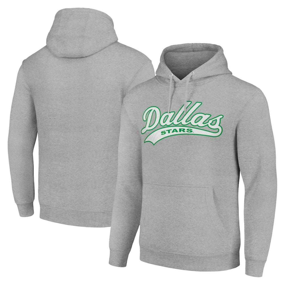 Dallas Stars Starter Tailsweep Fleece Tri-Blend Pullover Hoodie Heather Gray