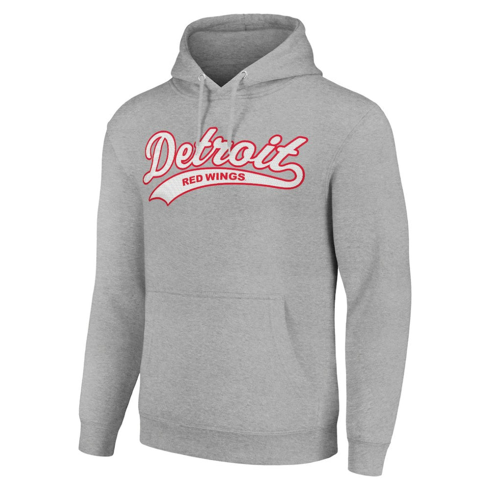 Detroit Red Wings Starter Tailsweep Fleece Tri-Blend Pullover Hoodie Heather Gray