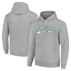 Minnesota Wild Starter Tailsweep Fleece Tri-Blend Pullover Hoodie Heather Gray