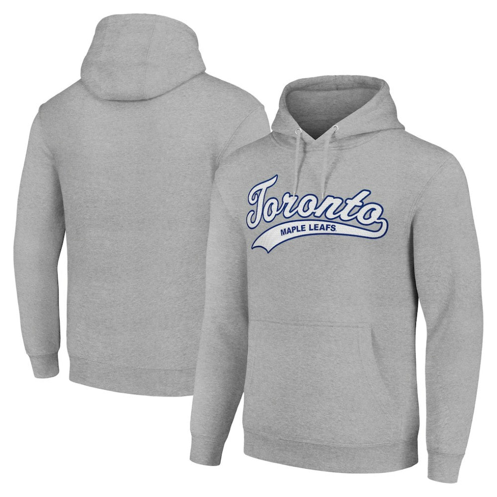 Toronto Maple Leafs Starter Tailsweep Fleece Tri-Blend Pullover Hoodie Heather Gray