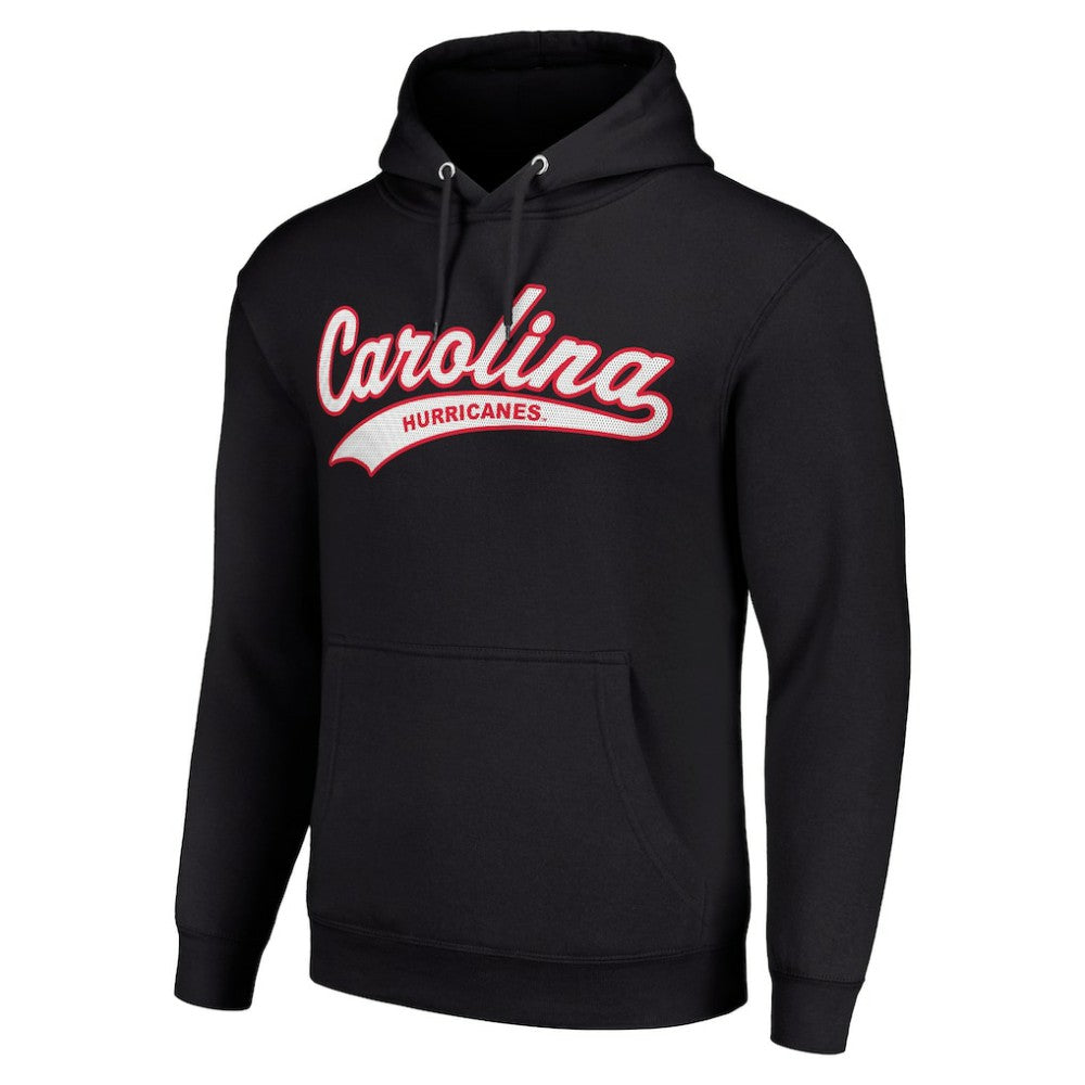 Carolina Hurricanes Starter Tailsweep Fleece Tri-Blend Pullover Hoodie Black