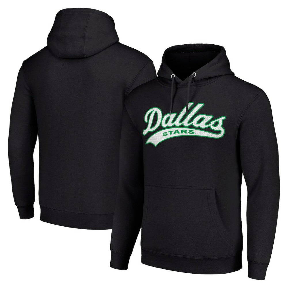 Dallas Stars Starter Tailsweep Fleece Tri-Blend Pullover Hoodie Black