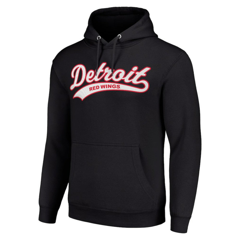 Detroit Red Wings Starter Tailsweep Fleece Tri-Blend Pullover Hoodie Black