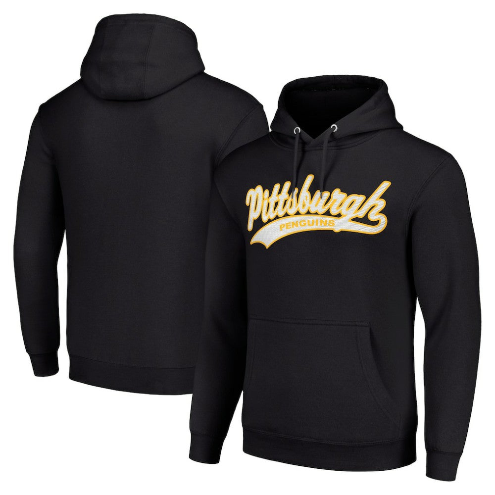 Pittsburgh Penguins Starter Tailsweep Fleece Tri-Blend Pullover Hoodie Black