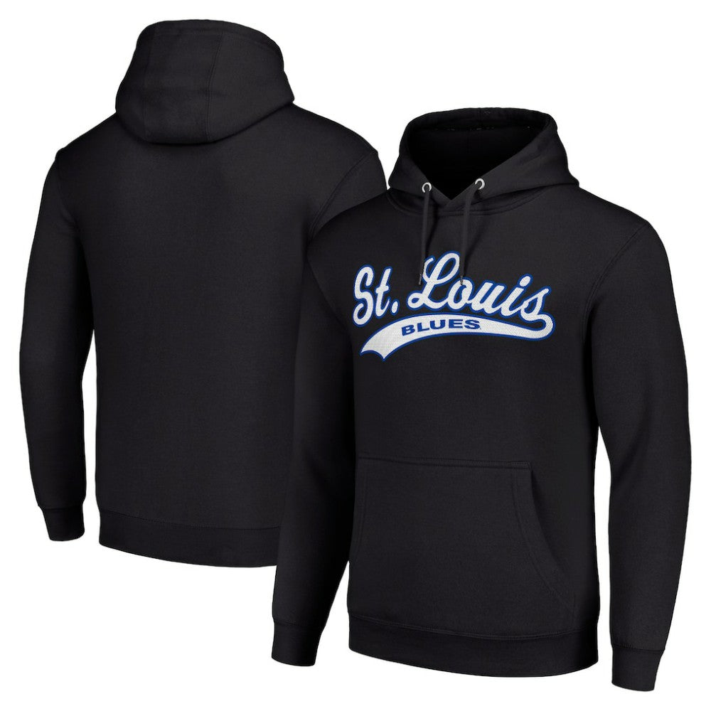 St. Louis Blues Starter Tailsweep Fleece Tri-Blend Pullover Hoodie Black