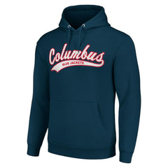 Columbus Blue Jackets Starter Tailsweep Fleece Tri-Blend Pullover Hoodie Navy