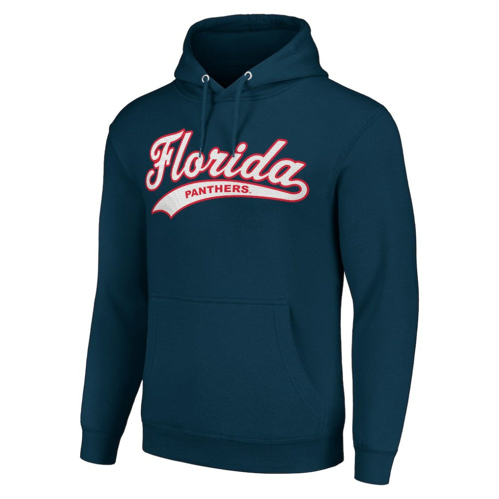 Florida Panthers Starter Tailsweep Fleece Tri-Blend Pullover Hoodie Navy