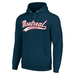 Montreal Canadiens Starter Tailsweep Fleece Tri-Blend Pullover Hoodie Navy