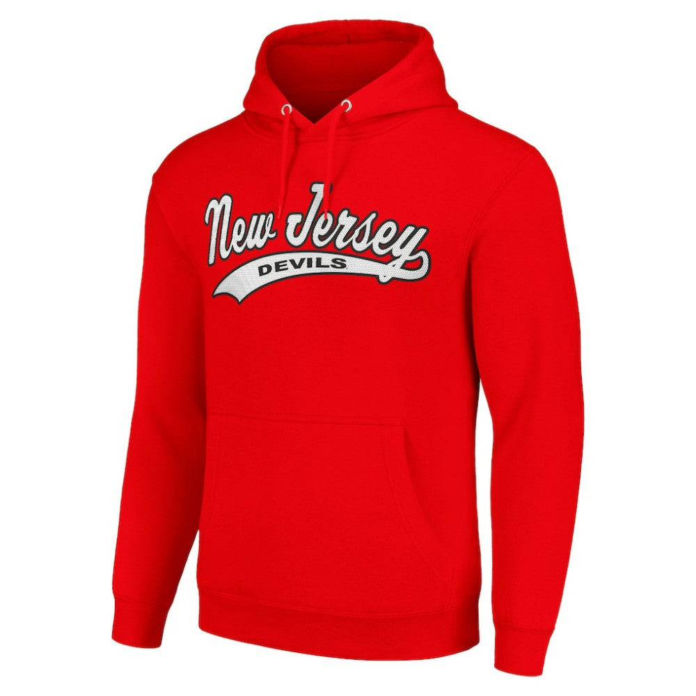 New Jersey Devils Starter Tailsweep Fleece Tri-Blend Pullover Hoodie Red