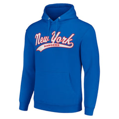 New York Rangers Starter Tailsweep Fleece Tri-Blend Pullover Hoodie Blue