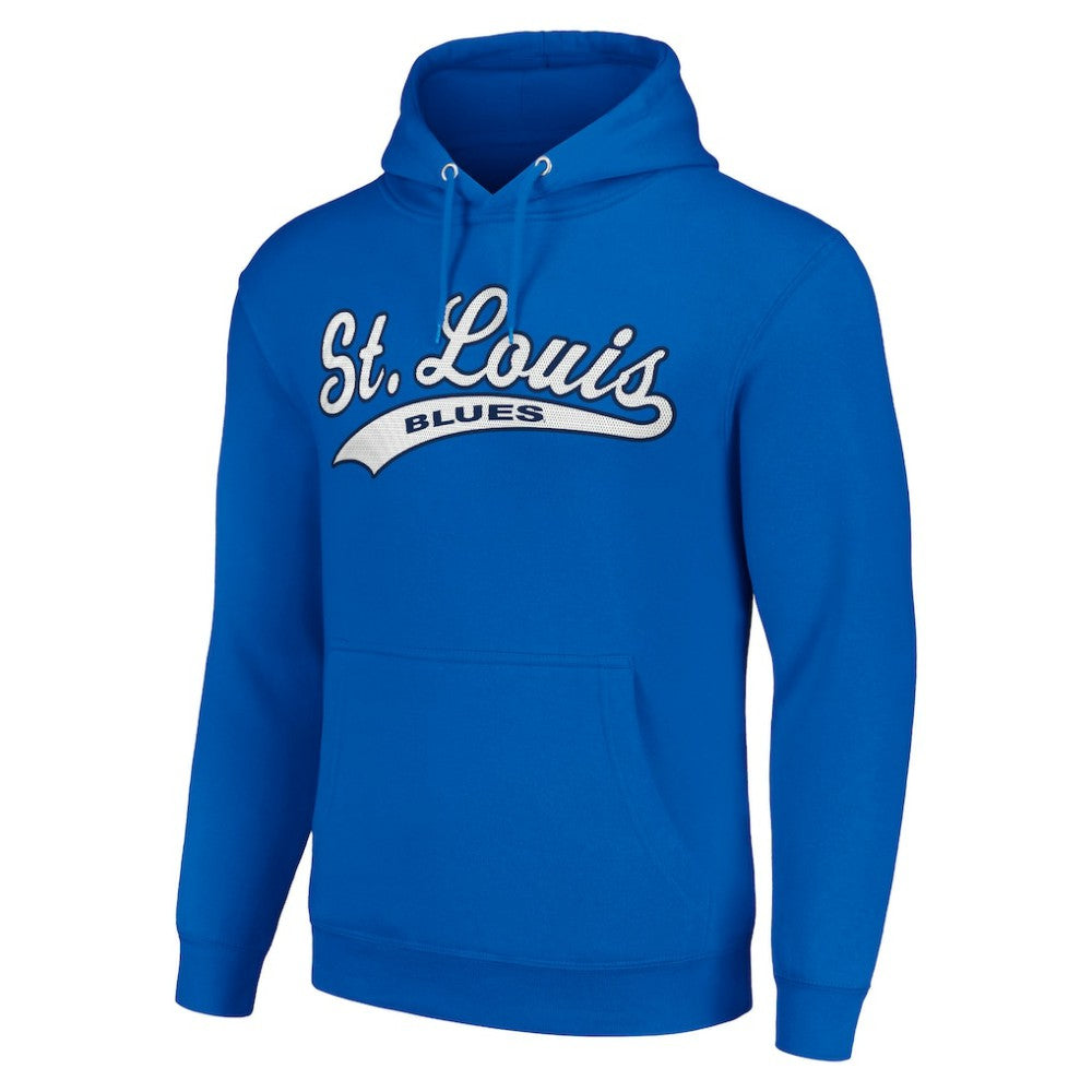 St. Louis Blues Starter Tailsweep Fleece Tri-Blend Pullover Hoodie Blue