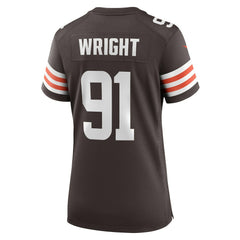 Alex Wright Cleveland Browns Women's Team Game Jersey - Brown